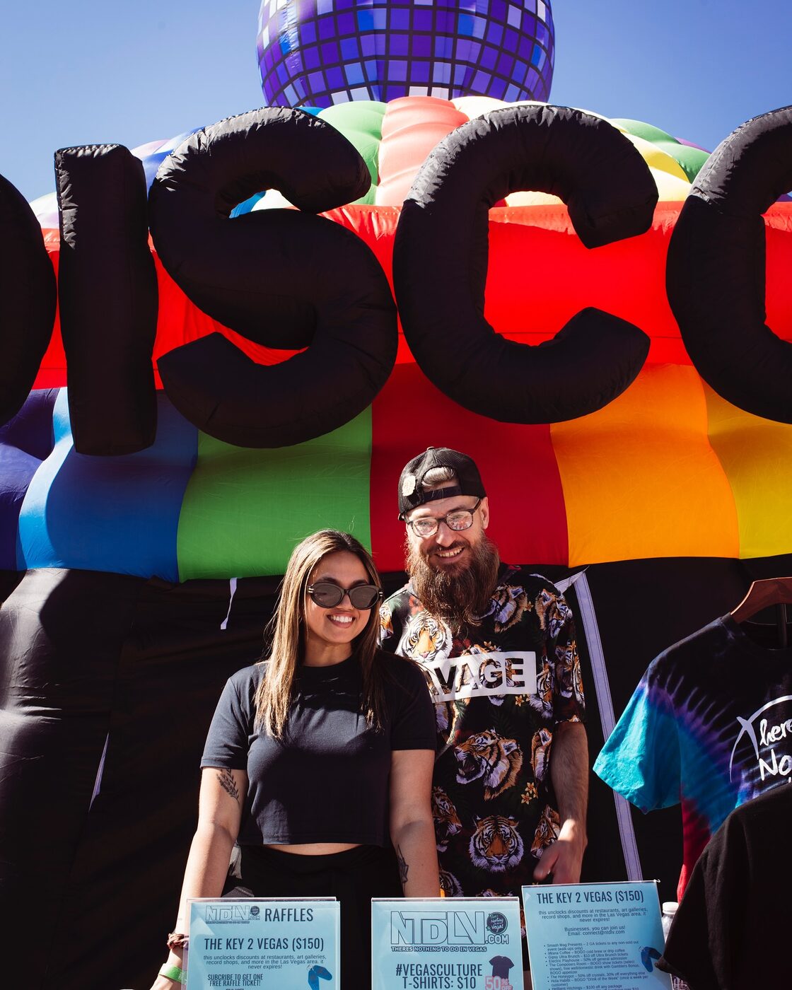 The crowd fills in around the inflatable DISCO dome